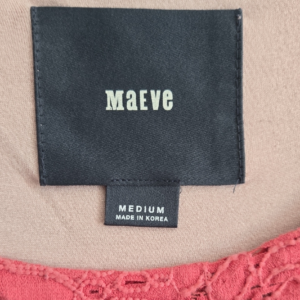 Maeve Coral Lace Mini Dress - Picture 2 of 4